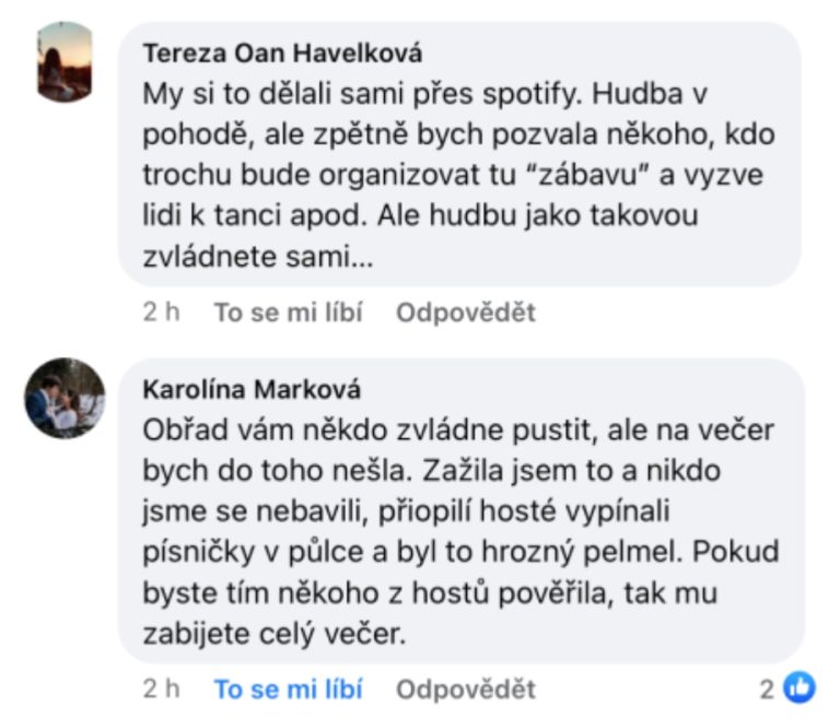 zkušenosti spotify svatba