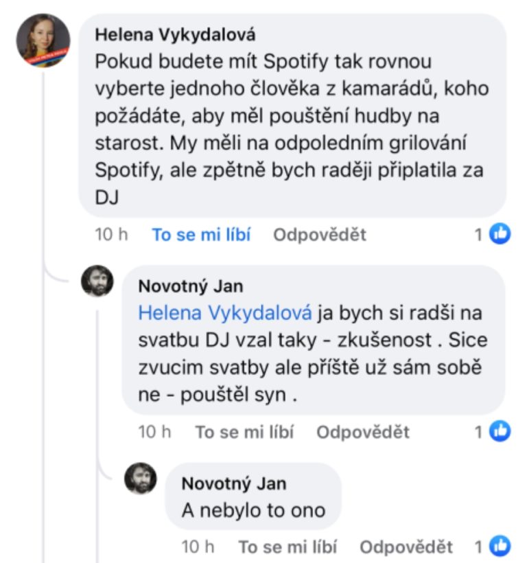 zkušenosti spotify svatba