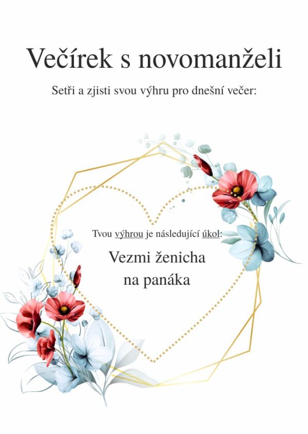 Stírací los - Večírek s novomanželi