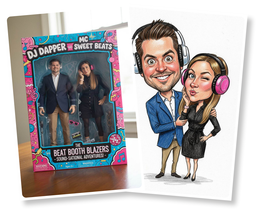 Ai fotokoutek fotobudka - hračka v krabičce, karikatura