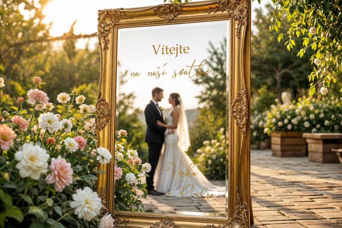 samolepka na zrcadlo - uvítací cedule