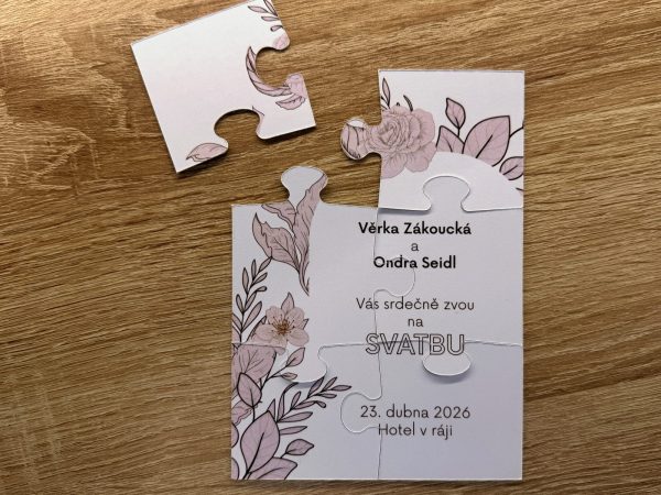 Svatební oznámení puzzle