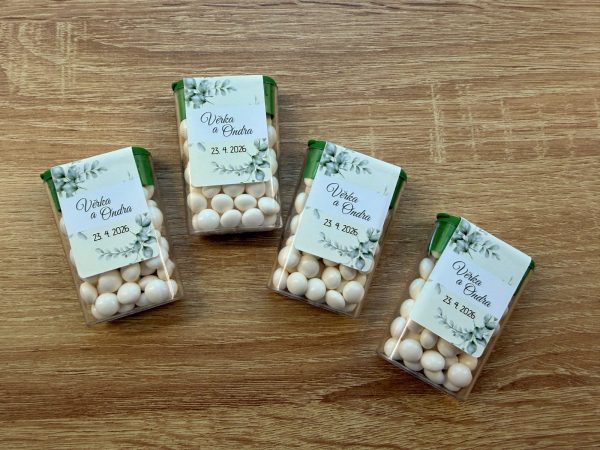 Mentolové bonbony s personalizovanou svatební etiketou