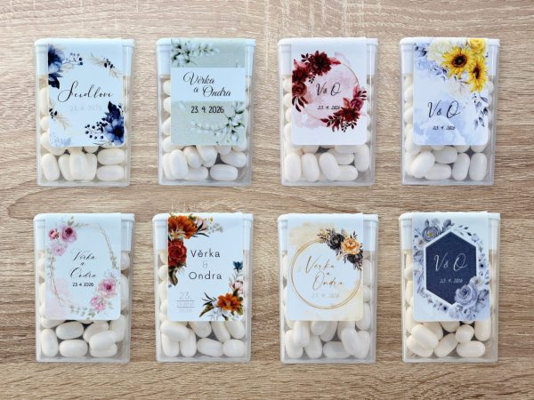Mentolové bonbony s personalizovanou svatební etiketou