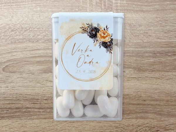 Mentolové bonbony s personalizovanou svatební etiketou