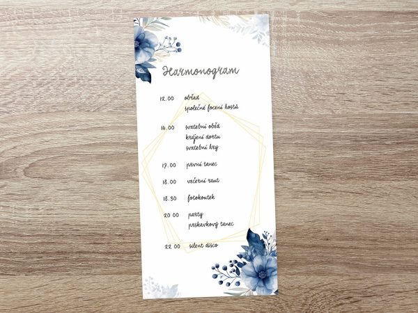 Svatební harmonogram - program dne